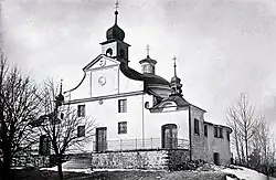 Poutní kostel Nejsvětější Trojice na Gottesbergu (Boží hoře) u Verneřic, 30. léta 20. století