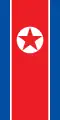 Vzor svislého vyvěšení severokorejské vlajky