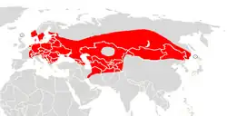 Rozšíření netopýra pestrého