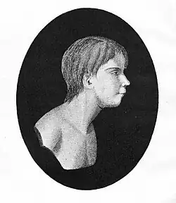 Portrét Viktora z Aveyronu z knihy Jeana Marca Gasparda Itarda (1802)