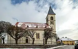 průčelí kostela sv. Martina ve Vidimi