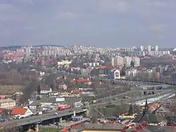 Severní Předměstí z věže katedrály sv. Bartoloměje