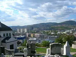 Pohled na město Sarajevo ze židovského hřbitova