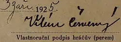 Vilém Červený – podpis