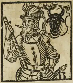 Vilém I. z Pernštejna (kresba B. Paprockého, Zrcadlo slavného Markrabství moravského, 1593)