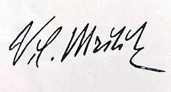 Vilém Mrštík – podpis