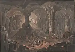 Velký "Plesový sál" (slovinsky Plesna dvorana) na litografii z r. 1810