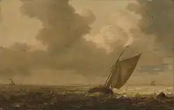 Vissersboot zeilend voor de wind, 1625-1640