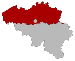 Poloha Vlámského regionu