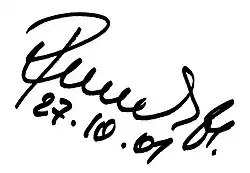 Vladimír Remek, podpis