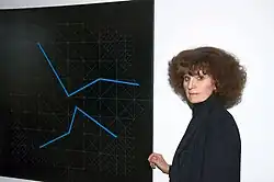 Vladimíra Sedláková při retrospektivní výstavě v Muzeu města Brna, hrad Špilberk v roce 2013. Foto Miloš Strnad, Muzeum města Brna, hrad Špilberk