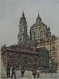 Malostranské náměstí, litografie