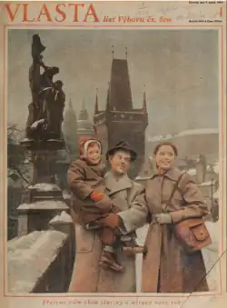 Titulní strana prvního čísla Vlasty, 8. ledna 1954