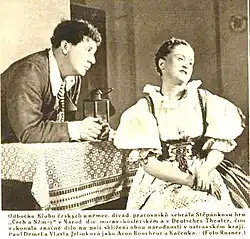 Vlasta Jelínková a Pavel Demel, 1937 (Pestrý týden, foto Rozner)