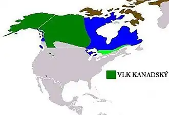 Areál rozšíření (zeleně)