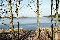 Pohled od přírodní rezervace Písečný přesyp u Vlkova