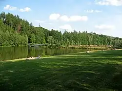 Most přes vodní nádrž u Červené Řečice