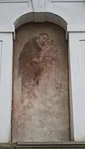 Detail niky s vyobrazením svatého Antonína Paduánského