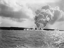 Erupce sopky Mt Matavanu - Savai'i, 1905