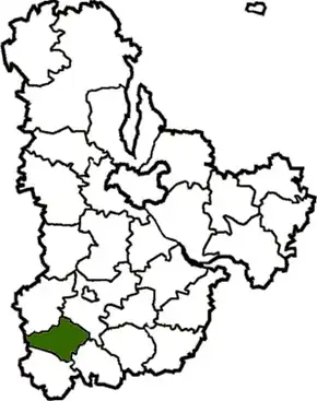 Poloha rajónu v Kyjevské oblasti