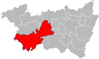 Kanton na mapě departementu Vosges