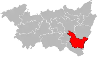 Kanton na mapě departementu Vosges