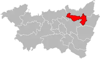 Kanton na mapě departementu Vosges