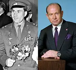 Běljajev (vlevo) a Leonov (vpravo)