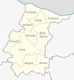 Obština Vraca na mapě