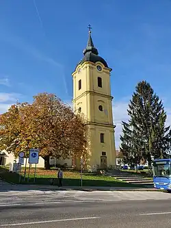 Nakloněná kostelní věž ve Vrbovém