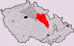Východočeská tabule na mapě Česka