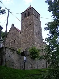 Věž kostela Nanebevzetí Panny Marie (Vyskeř)