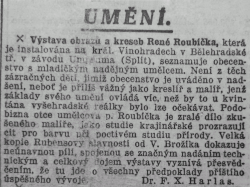 O samostatné výstavě