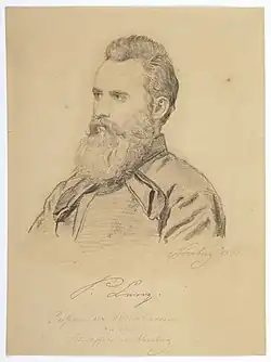 Desiderius (Peter) Lenz – zakladatel Beuronské umělecké školy (portrétní kresba Jacoba (Gabriela) Wügera) )