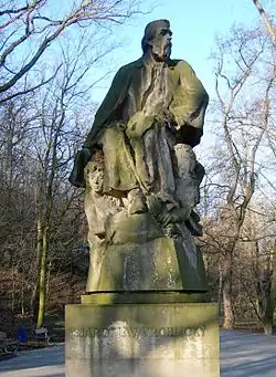 Pomník Jaroslava Vrchlického, vyhlídková cesta na Petříně v Praze