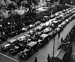 Vozy na startu 1000 mil československých v roce 1934