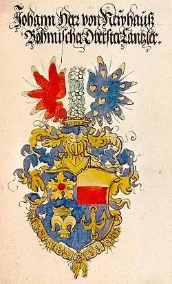 Erb Jana pána z Hradce, českého nejvyššího kancléře / Johann Herr von Newhauß, böhmischer oberster Cantzler[pozn. 1]