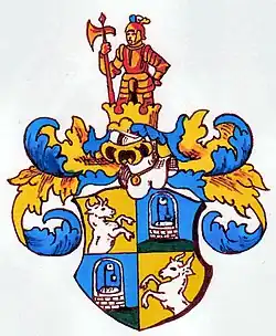 Erb rytířského rodu Putzů z Rolsbergu z roku 1694