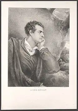 Josef Eduard Teltscher: George Gordon Byron, litografie podle Richarda Westalla