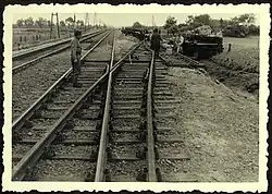Westerbork, Nizozemsko, stavba železniční trati vedoucí do tábora