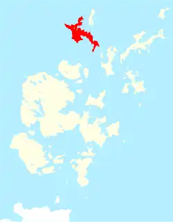 Poloha ostrova Westray v Orknejích