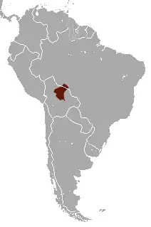 Rozšíření titiho Orbingova (hnědě)