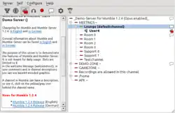 Screenshot z Mumble na Windows