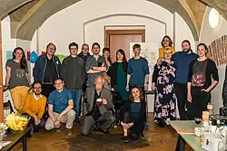 Fotografie z oslav 20 let české Wikipedie (i s jedním wikidítětem těsně před narozením :-))
