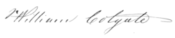 William Colgate – podpis