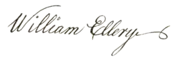 William Ellery, podpis