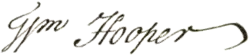 William Hooper – podpis