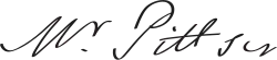 William Pitt, podpis