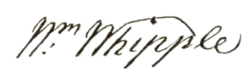William Whipple, podpis