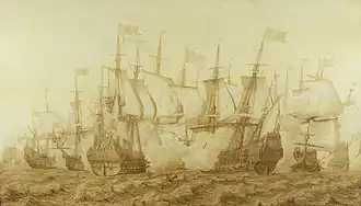 Kresba lodí při bitvě u Gabbardu